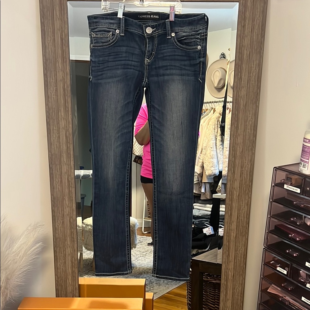 Express Blue Skinny Jeans with Modern Stretch